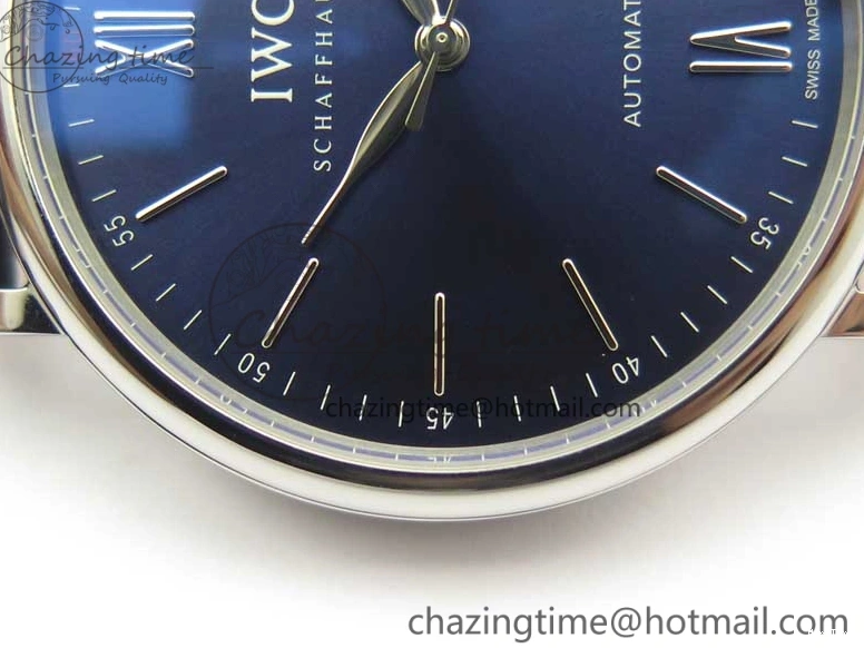 MIROTIME 0402 Refined Portofino Automatic SS MKF 1:1 Best Edition Blue Dial On Blue Leather Strap MIYOTA 9015 V 7201